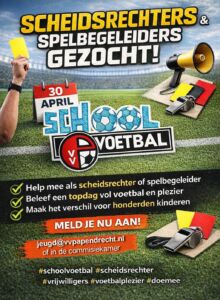 Arbiters en spelbegeleiders gezocht voor schoolvoetbal