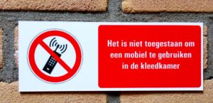 Mobieltjesverbod in de kleedkamers